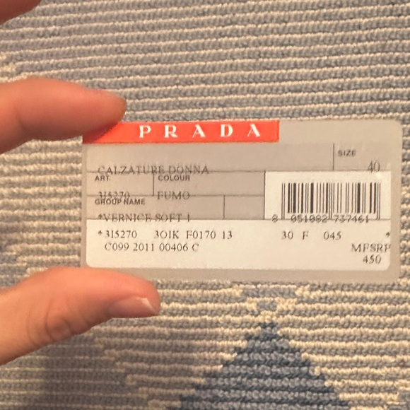 Prada Dark Gray Heeled Shoes for Women